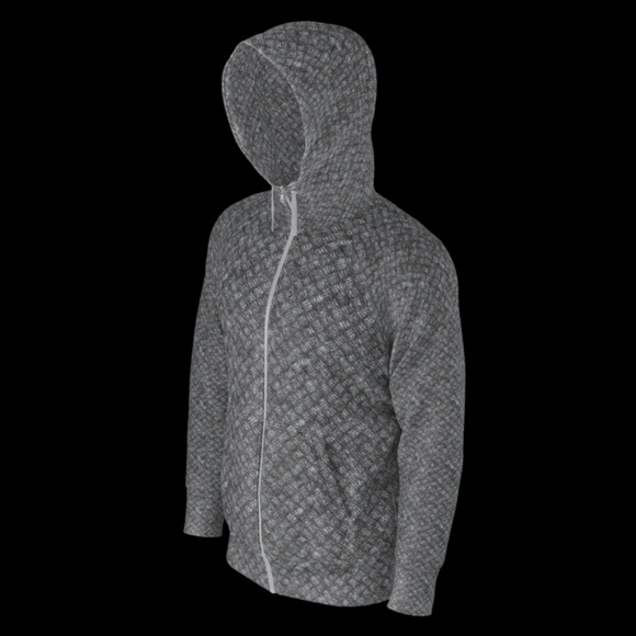 Warm Gray Mens Zip Up Hoodie - Picture 3 of 3